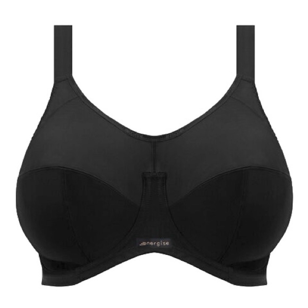 Elomi Energise High Impact Underwire Sports Bra Black J-Hook Racerback 34K